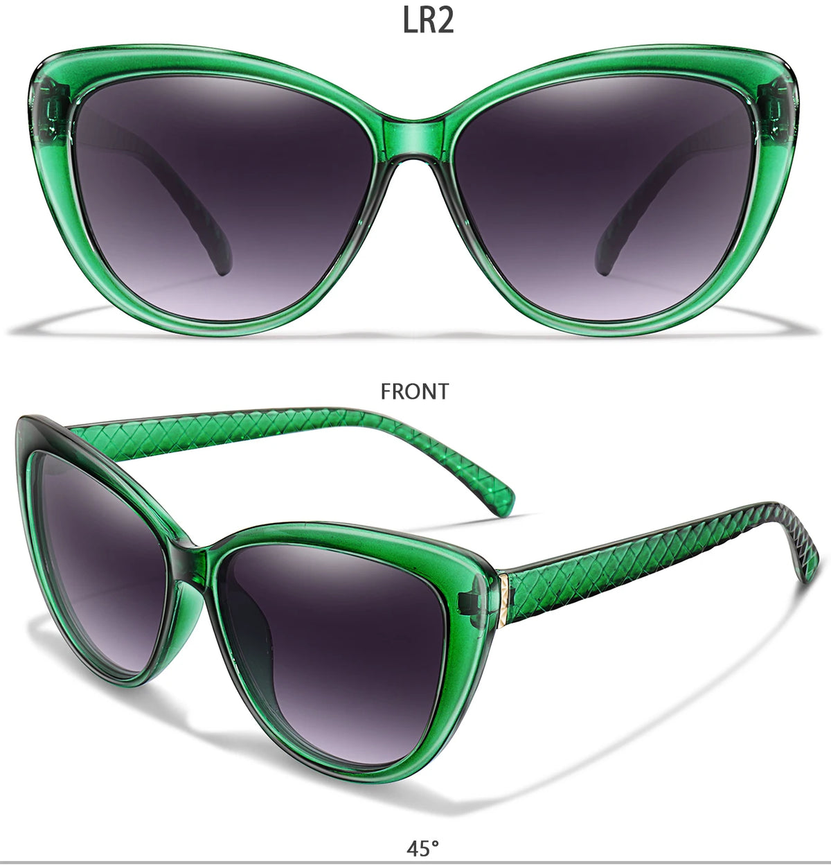 Fashion Cat Eye Sunglasses For Women Casual Large Shades UV400 Gradient Lenses