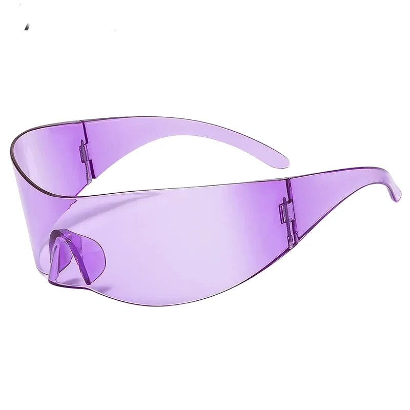 Y2K Cyber Punk One-Piece Sports Sunglasses Women Men 2025 Luxury Brand Windproof Rimless Sun Glasses For Ladies Shield Eyewear