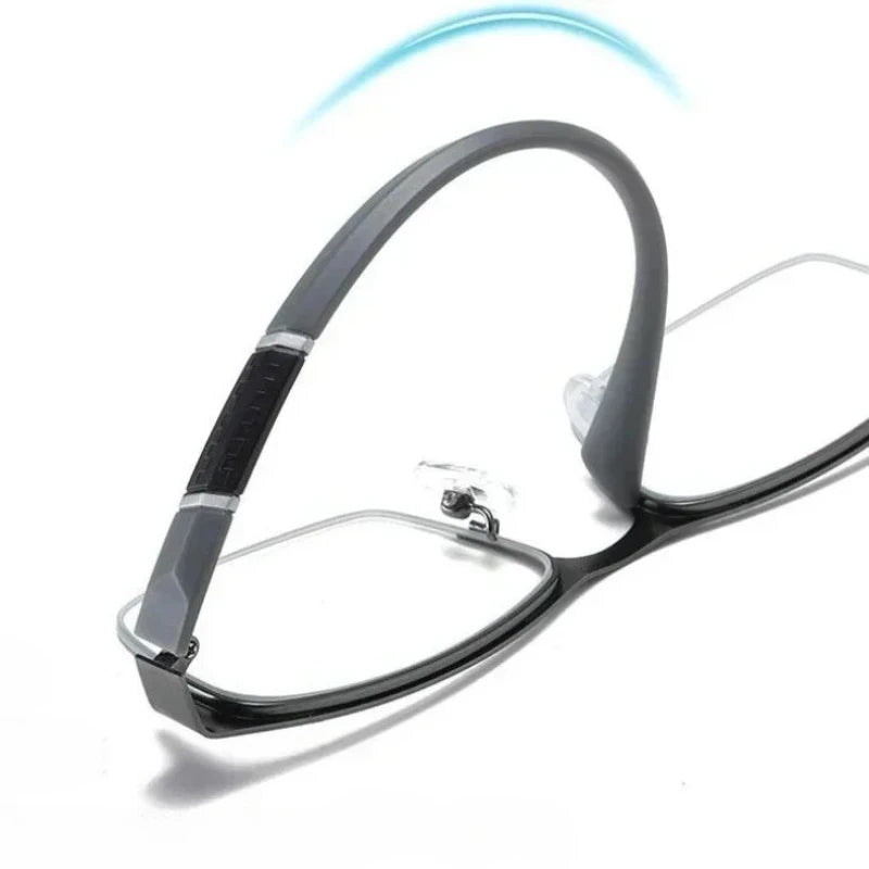 Flexible TR90 frame of reading glasses highlighting durability