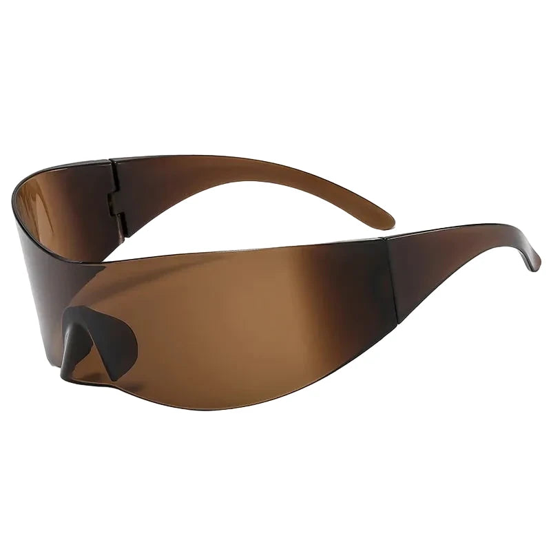 Y2K Cyber Punk One-Piece Sports Sunglasses Women Men 2025 Luxury Brand Windproof Rimless Sun Glasses For Ladies Shield Eyewear