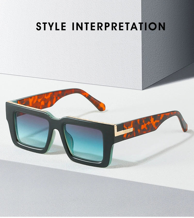 Retro Square Women’s Sunglasses Fashion Leopard Gradient Shades UV400