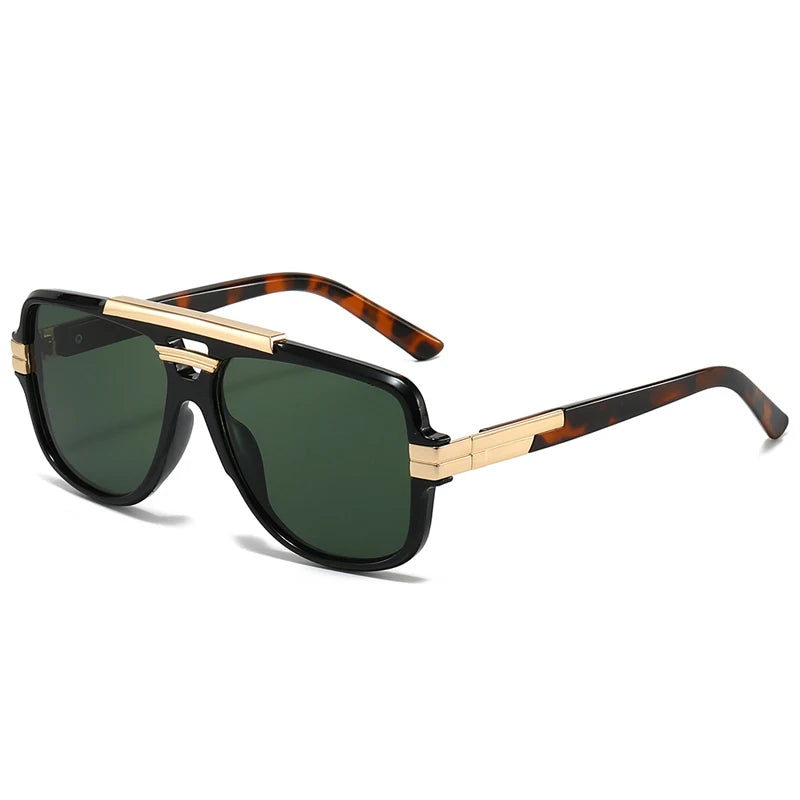 Retro Double Bridges Square Men Sunglasses Fashion Brand Designer Color Shades UV400 Sun Glasses