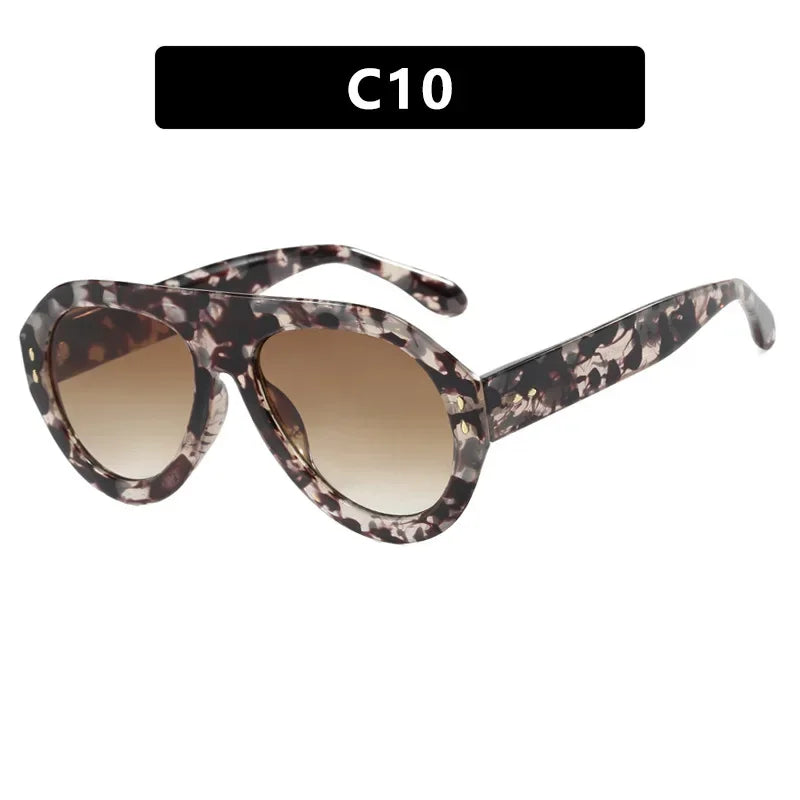 Oversized Popular Fashion Pilot Women Sunglasses Retro Red Shades UV400 Men Trending Wide Legs Sun Glasses