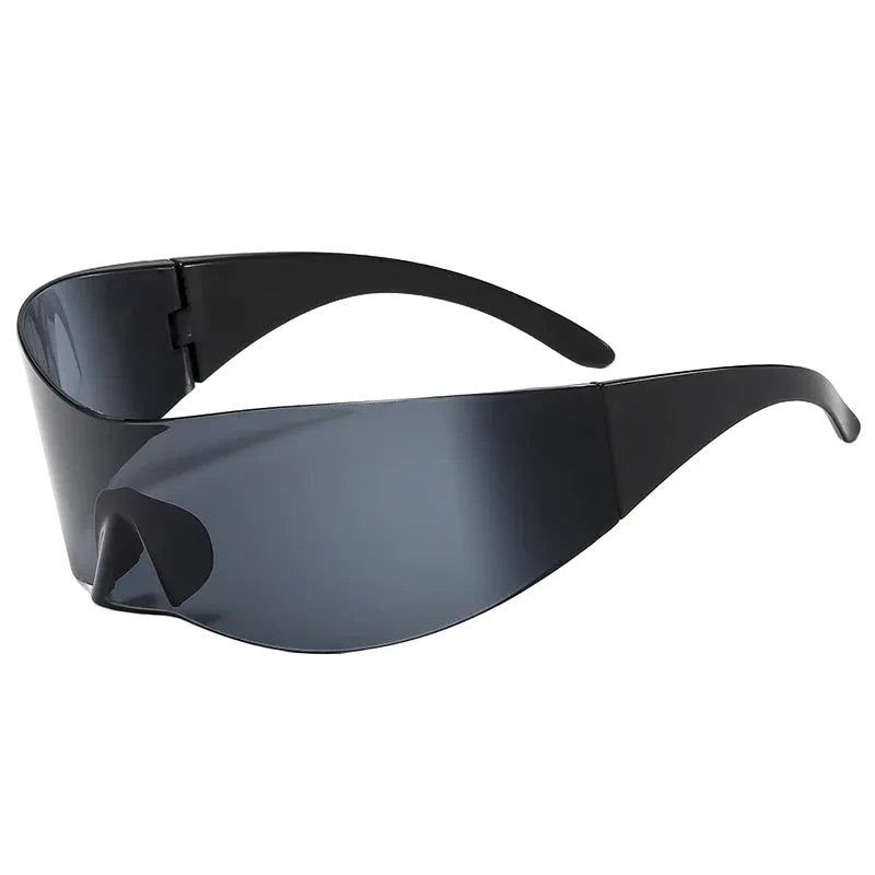 Y2K Cyber Punk One-Piece Sports Sunglasses Women Men 2025 Luxury Brand Windproof Rimless Sun Glasses For Ladies Shield Eyewear
