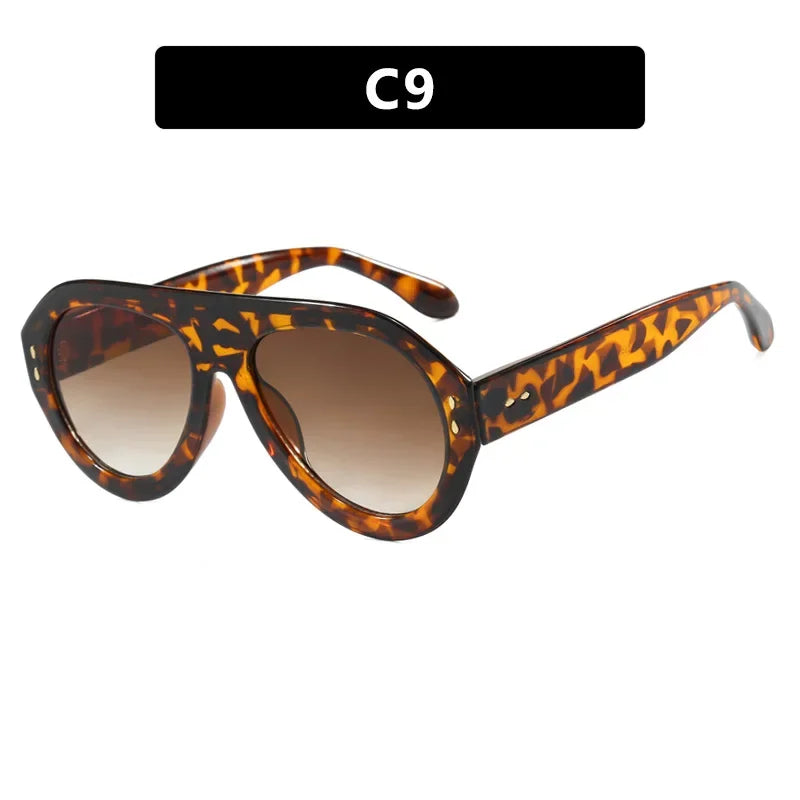 Oversized Popular Fashion Pilot Women Sunglasses Retro Red Shades UV400 Men Trending Wide Legs Sun Glasses