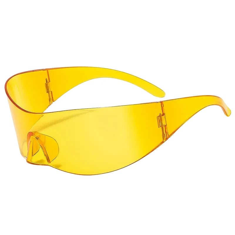 Y2K Cyber Punk One-Piece Sports Sunglasses Women Men 2025 Luxury Brand Windproof Rimless Sun Glasses For Ladies Shield Eyewear