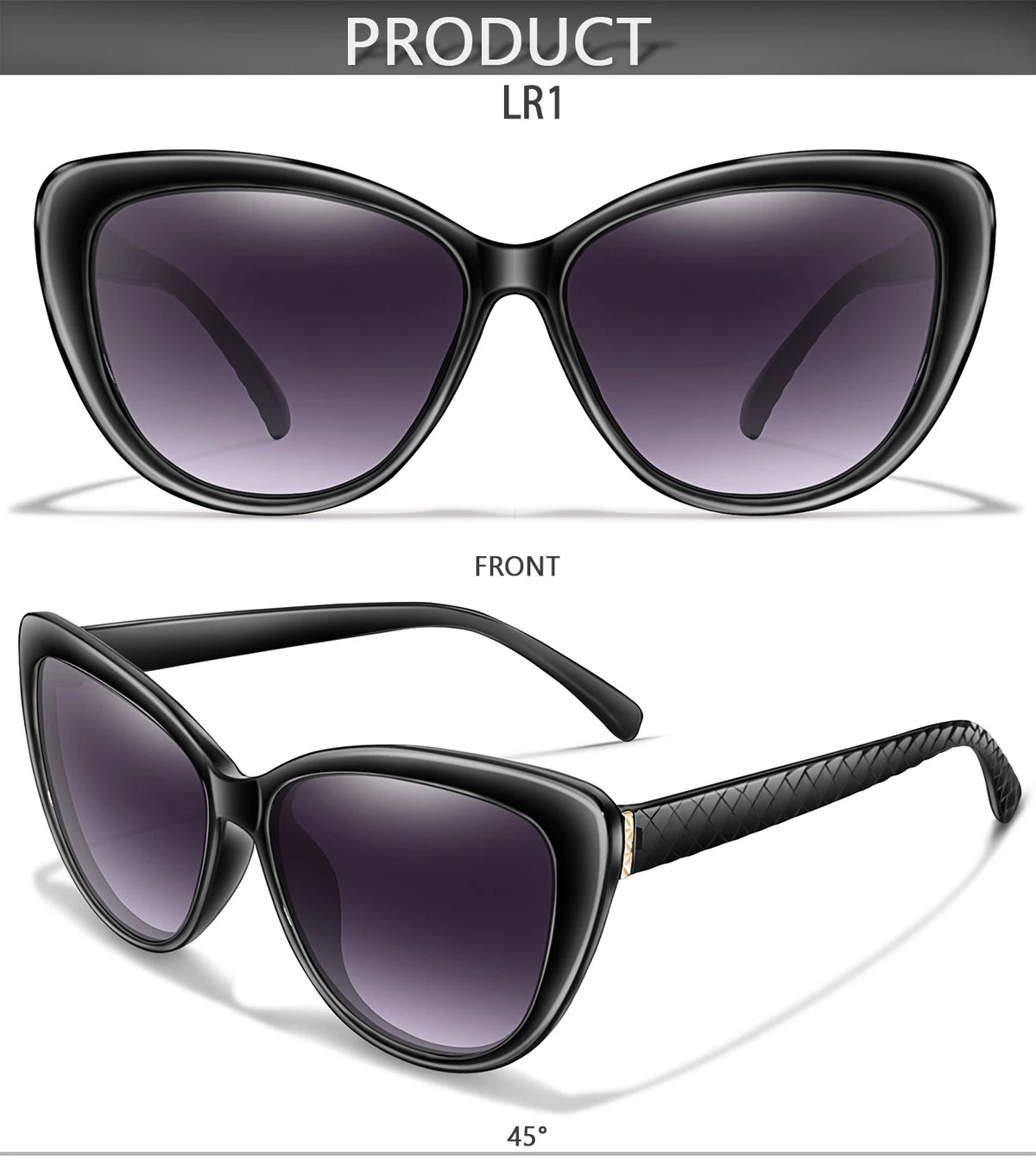 Fashion Cat Eye Sunglasses For Women Casual Large Shades UV400 Gradient Lenses