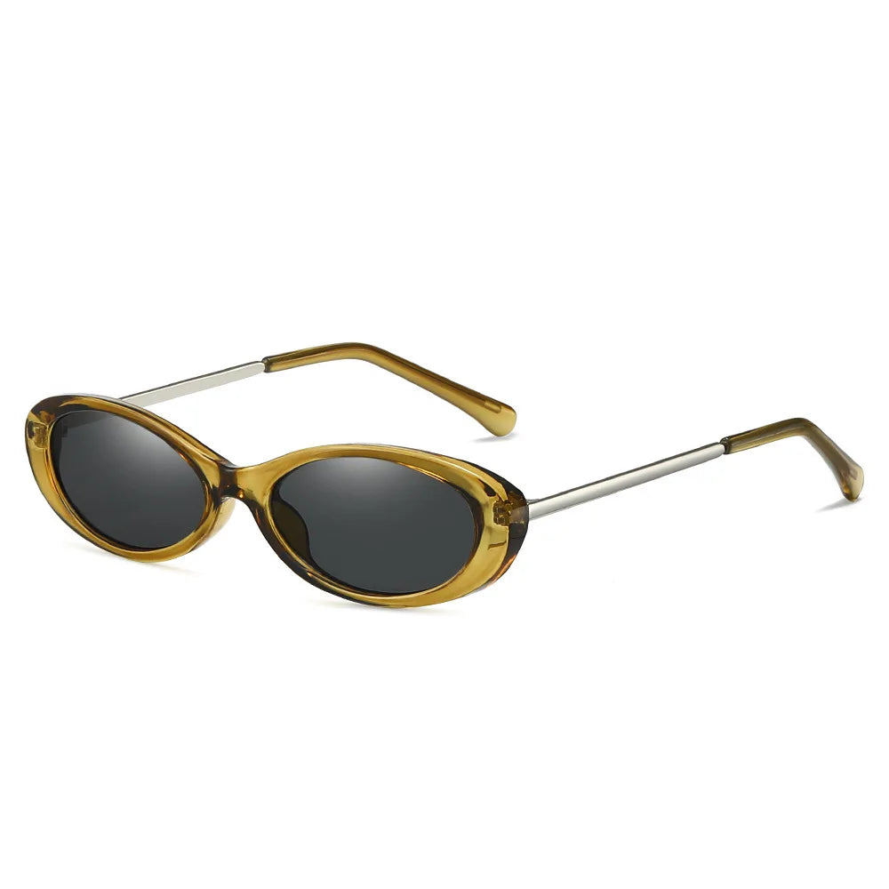 New Vintage Candy Colors Small Oval Women Sunglasses Shades UV400 Fashion Yellow Green Men Trending Punk Sun Glasses