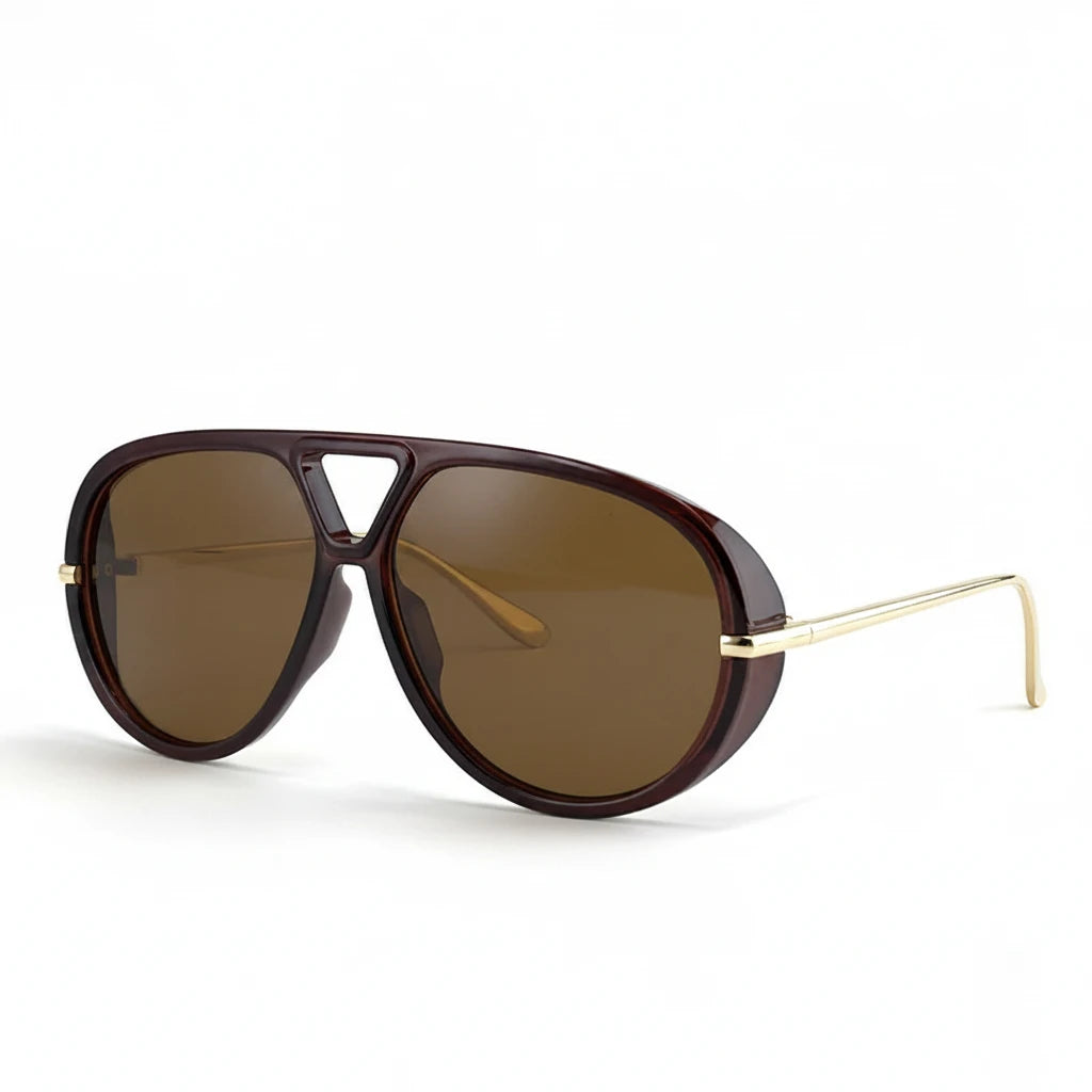 Oversized Oval Punk Pilot Sunglasses Women Big 2025 Luxury Brand Metal Frame Mask Eyewear Shield Sun Glasses For Ladies UV400
