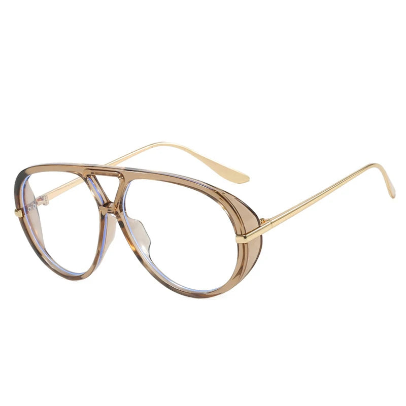 Fashion Double Bridges Pilot Women Oversized Sunglasses Retro Candy Color Green Gradient UV400 Men Punk Sun Glasses